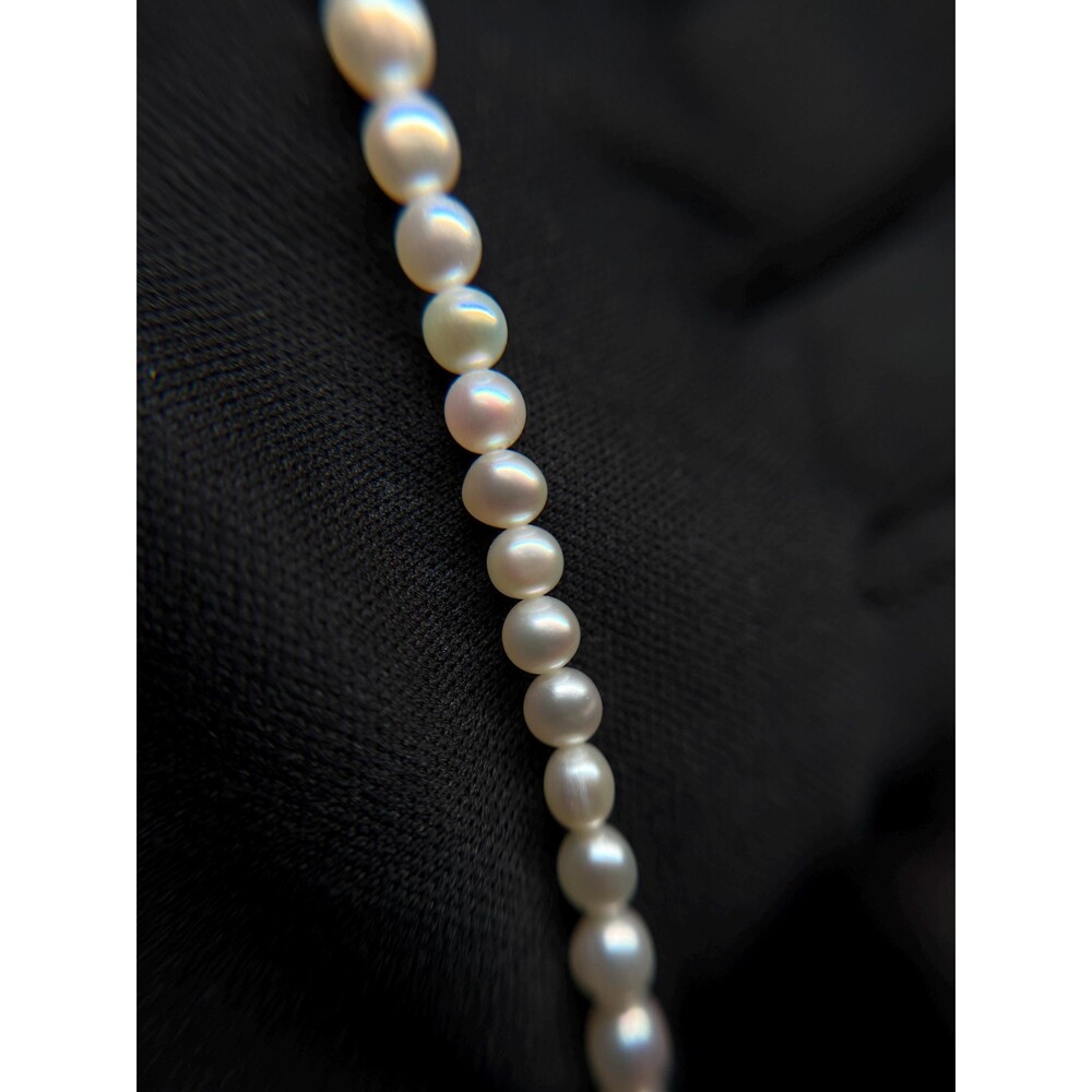 14K 585 Cultured Pearl Necklace 18 Inch Genuine White Pearls Vintage Fine Jewelr